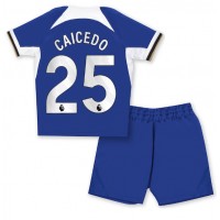 Dječji Nogometni Dres Chelsea Moises Caicedo #25 Domaci 2023-24 Kratak Rukav (+ Kratke hlače)